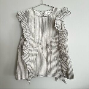 Chan Luu Striped Ruffle Sleeveless Top